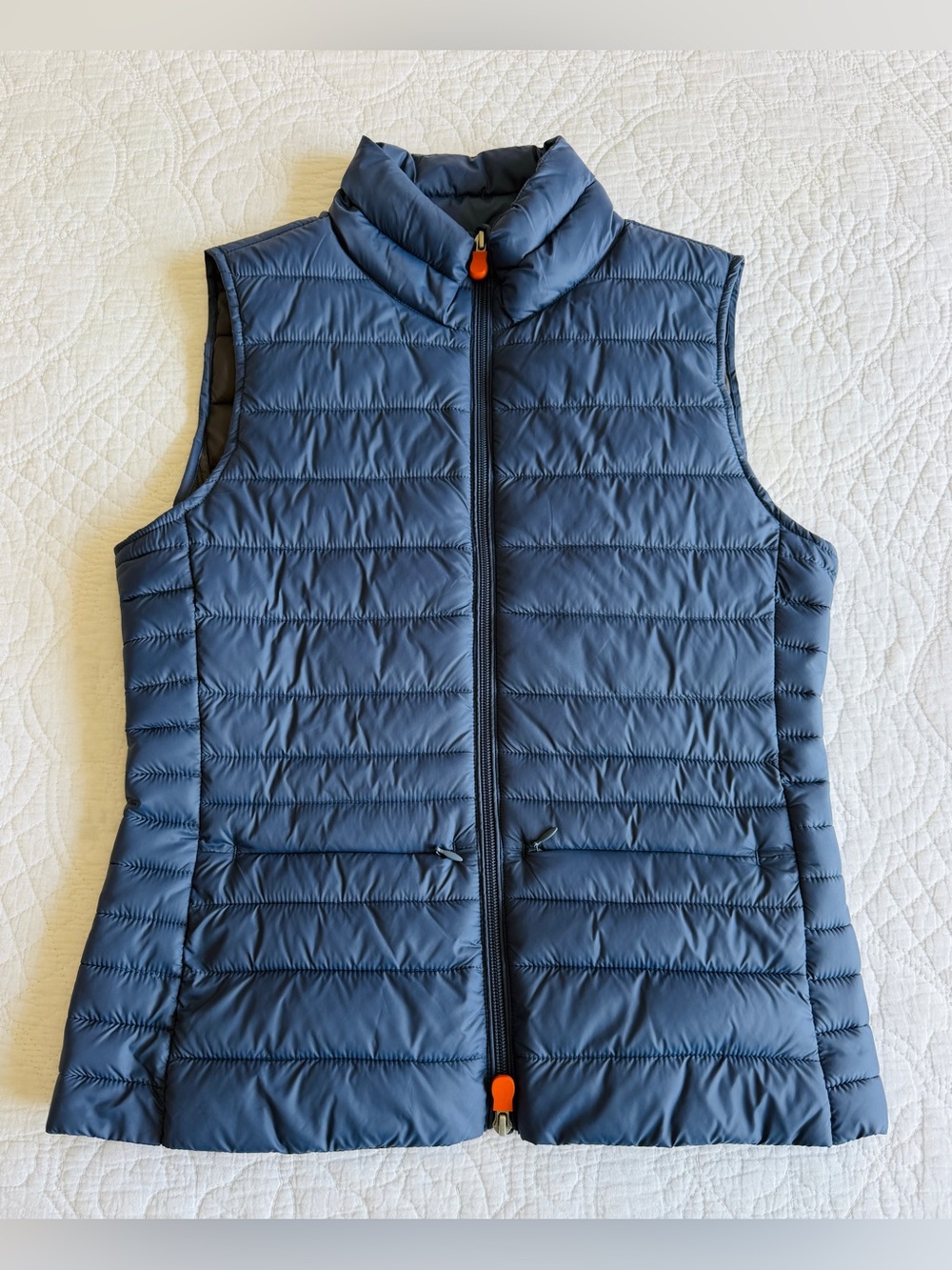 $178 Save The Duck Charlotte Puffer Vest Women S Plumtech Navy Blue Ultra Light
